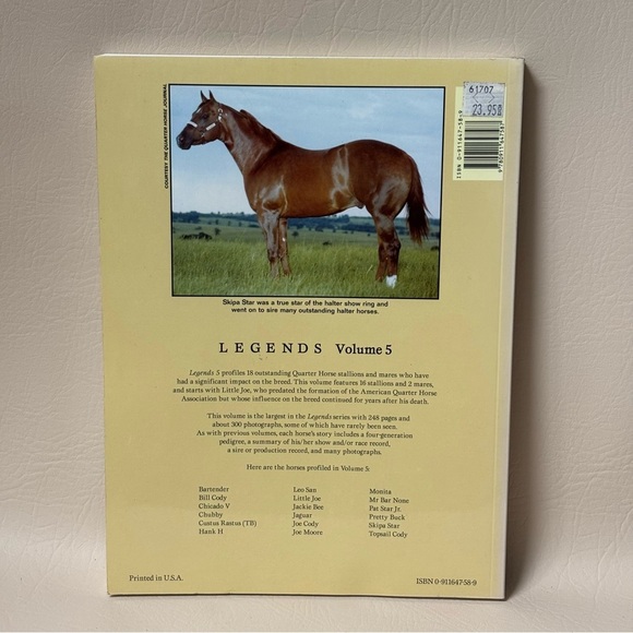 Legends 5: Outstanding Quarter Horse Stallions and Mares Paperback Book - Picture 3 of 3